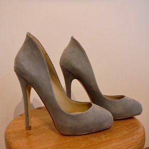 Grey Suede Leather Platform pumps heels from ALDO